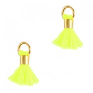 Mini Kwastje Ibiza style 0.7cm Gold-neon yellow